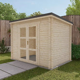 Abri de jardin toit plat 6m² PENTY - madriers 40mm brut - tuiles métalliques - Gardy Shelter Ma boutique